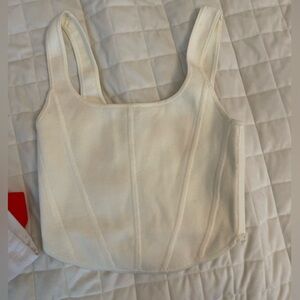 Aritzia beige crop top